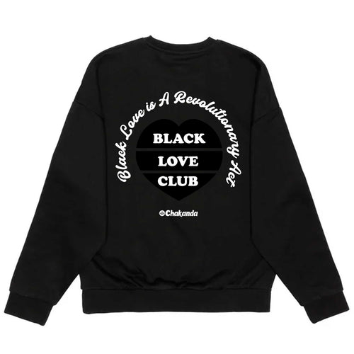 BLACK LOVE CLUB SWEATSHIRT - BLACK HEART